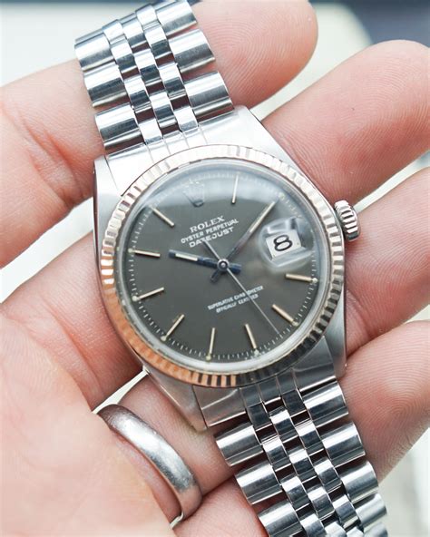 rolex datejust 1601 grey dial|Rolex oyster perpetual Datejust 1601.